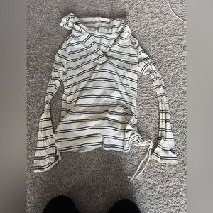 Roxy White and Black Striped Hoodie